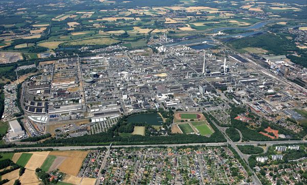 Der Chemiepark aus der Luft betrachtet