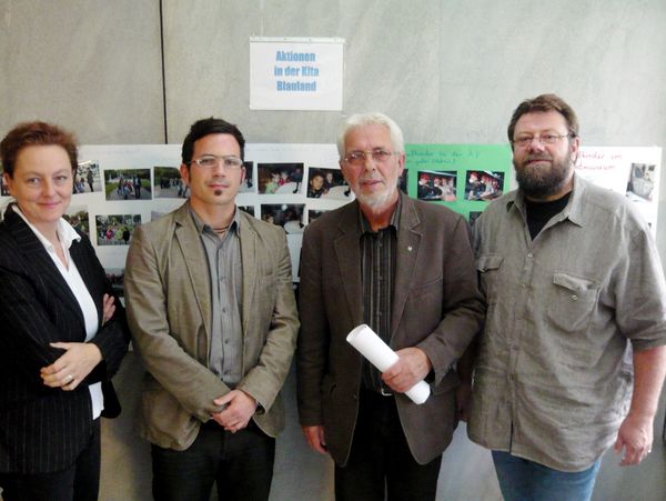 Gudrun Engelhardt, Philipp Mihajlovic, Rüdiger Schwärtzke und Martin Fliegner beim 7. Workshop im Rahmen des ÖKOPROFIT-Projektes im Marler Rathaus