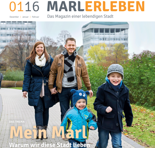 Titelfoto der ersten Ausgabe des neuen Stadtmagazins MARL ERLEBEN