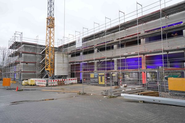 Der Rohbau der neuen Rettungswache. Fotos: Stadt Marl Pressestelle